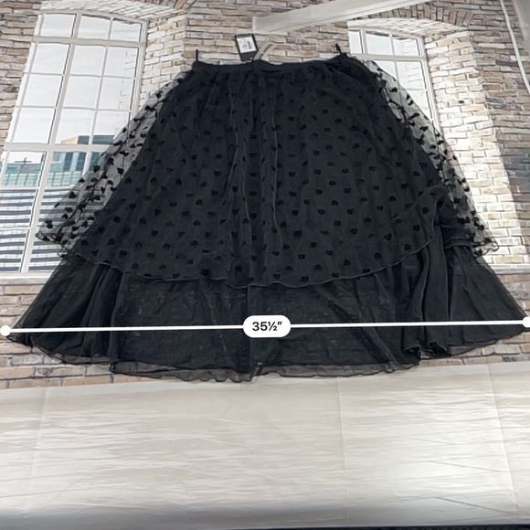 NWT Women’s Hagara Black Triple Layer Elastic Waist Heart Skirt (1) FQ22 - Picture 8 of 8